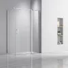 Einfache asymmetrische Duschabtrennung 80x120 cm mit zu öffnender Tür ohne Duschwanne
