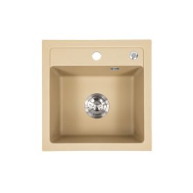   Nia quadratischer Einzelwaschtisch aus Granit mit Siphon beige
