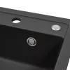 Nia quadratischer Granit-Einzelwaschtisch mit Siphon schwarz