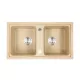 Tia quadratisches Waschbecken mit zwei Becken aus Granit mit Siphon beige