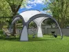 Grauer Gartenpavillon 3,5x3,5 m