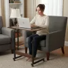 Mobiler Laptop-Tisch zur Befestigung an einem Sessel oder Sofa, dunkles Nussbaumholz
