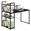 Schreibtisch 120x60 cm mit 3 Ablagen Schwarz