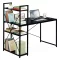 Schreibtisch 120x60 cm mit 3 Ablagen Schwarz