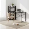 Schreibtisch 120x60 cm mit 3 Ablagen Schwarz