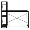 Schreibtisch 120x60 cm mit 3 Ablagen Schwarz