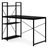 Schreibtisch 120x60 cm mit 3 Ablagen Schwarz