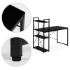 Schreibtisch 120x60 cm mit 3 Ablagen Schwarz