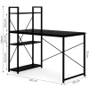 Schreibtisch 120x60 cm mit 3 Ablagen Schwarz