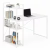 Schreibtisch 120x60 cm mit 3 Ablagen Weiß