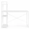 Schreibtisch 120x60 cm mit 3 Ablagen Weiß