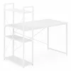 Schreibtisch 120x60 cm mit 3 Ablagen Weiß