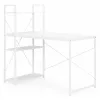 Schreibtisch 120x60 cm mit 3 Ablagen Weiß
