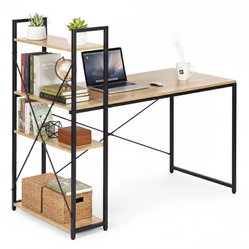 Schreibtisch 120x60 cm mit 3 Ablagen Loft Style