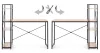 Schreibtisch 120x60 cm mit 3 Ablagen Loft Style
