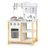 Kinderküche aus Holz mit Backofen weiß