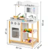 Kinderküche aus Holz mit Backofen weiß