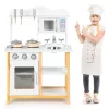 Kinderküche aus Holz mit Backofen weiß