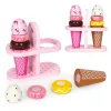 Hölzernes Klettverschluss-Eiscreme-Set 9-teiliges Schneidespielzeug