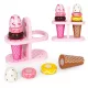 Hölzernes Klettverschluss-Eiscreme-Set 9-teiliges Schneidespielzeug