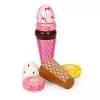 Hölzernes Klettverschluss-Eiscreme-Set 9-teiliges Schneidespielzeug
