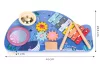 Instrumententisch mit Xylophon, Zimbeln, Tamburin und Shaker im maritimen Design