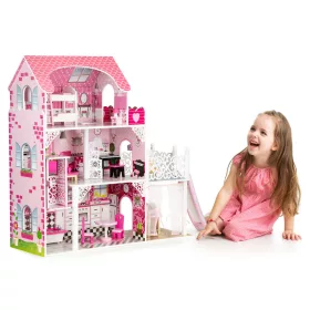 XXL Holzpuppenhaus mit Rutsche