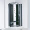 Vital Black 80x80 cm gebogene Hydromassage-Duschkabine