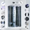 Vital Black 80x80 cm gebogene Hydromassage-Duschkabine