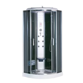 Vital Black 90x90 cm gebogene Hydromassage-Duschkabine
