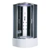 Vital Black 90x90 cm gebogene tiefe Badewanne Hydromassage-Duschkabine