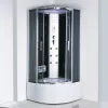 Vital Black 90x90 cm gebogene tiefe Badewanne Hydromassage-Duschkabine
