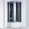Vital Black 90x90 cm gebogene tiefe Badewanne Hydromassage-Duschkabine