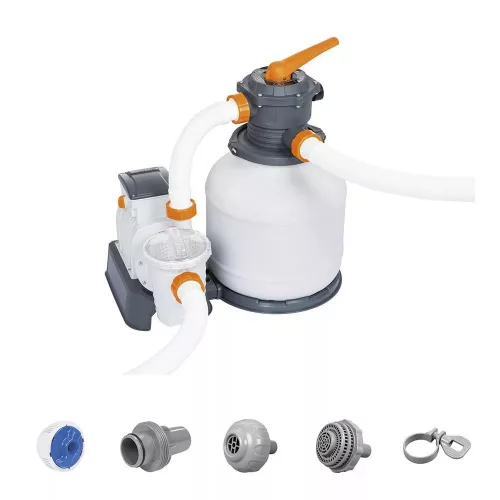 Flowclear Sandfilter 8 m3/h mit ChemConnect Chemikaliendosiergerät