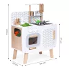 Spielküche aus Holz mit Backofen, Spüle und Küchenzubehör