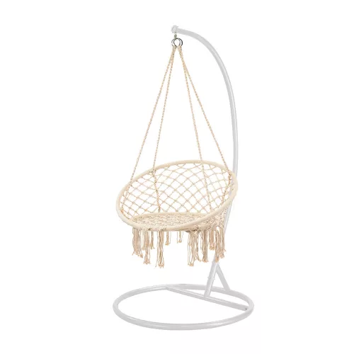 Cardenas Hängemattenstuhl mit Ständer beige-weiß