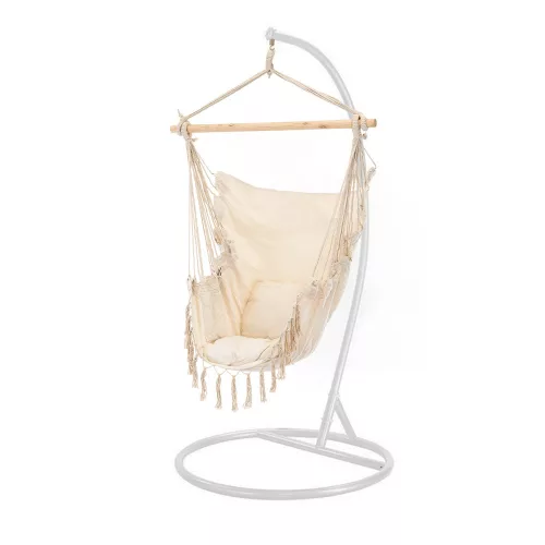 Puerto Hängematte mit Ständer beige-weiß