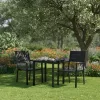 2er-Set Gartenstühle mit Metallgestell und Kunststoffsitz schwarz