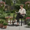 2er-Set Gartenstühle mit Metallgestell und Kunststoffsitz schwarz
