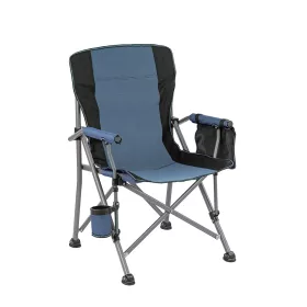   Leziter Comfort Angelstuhl mit Armlehne und Becherhalter blau