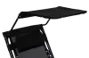 Klappbare Sonnenliege mit Sonnensegel schwarz