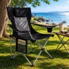 Klappbarer Campingstuhl mit Kopfstütze, Getränkehalter und Tasche