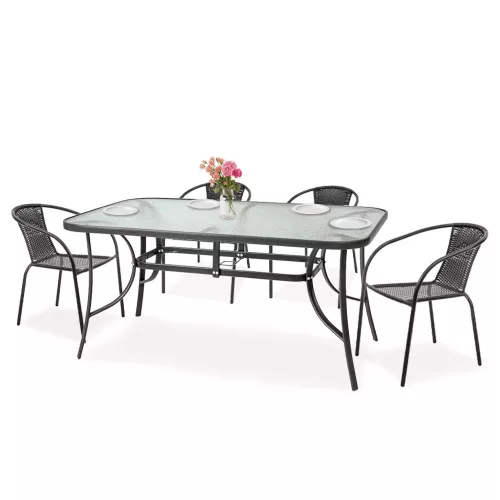 Lerkules 4+1 Gartenmöbel-Set mit Metallgestell